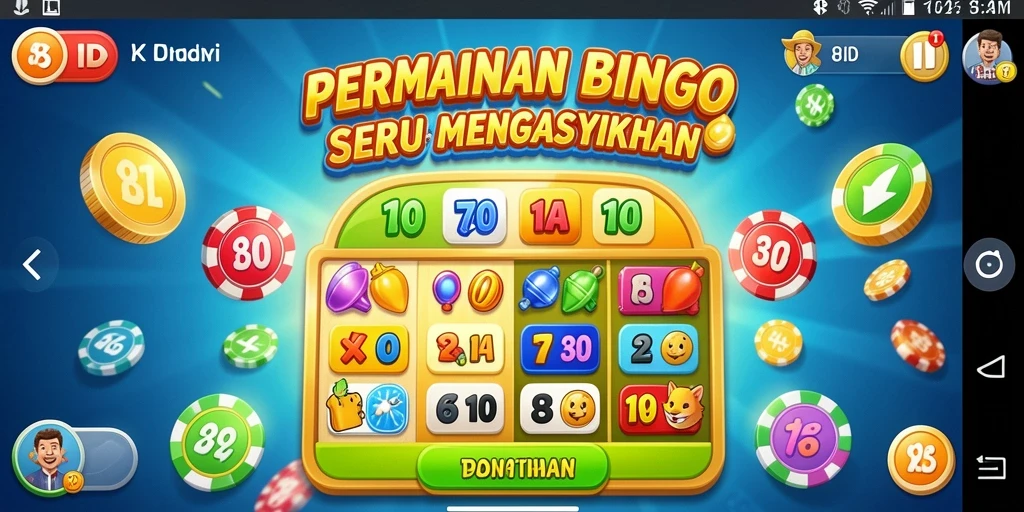 Gameplay seru Bingo dengan grafis yang menarik.