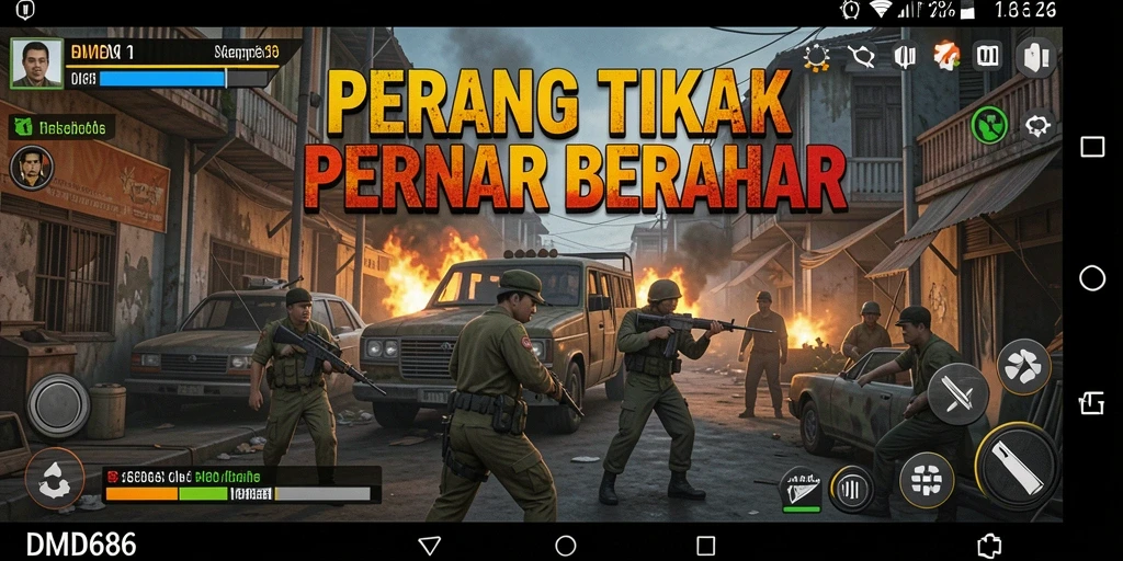 Gameplay intens di DMD686 dengan aksi menembak yang mendebarkan.