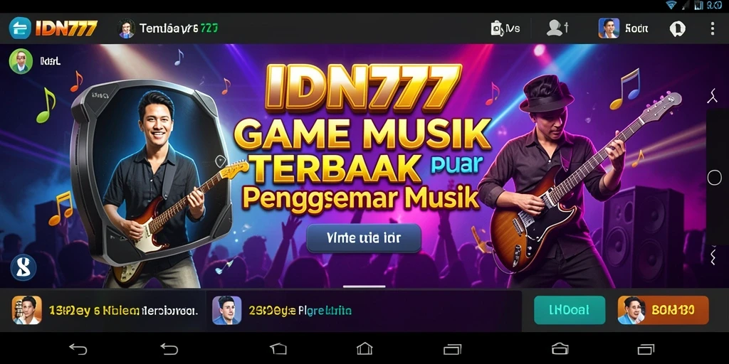 Tampilan utama IDN777 menampilkan berbagai pilihan lagu dengan antarmuka yang menarik.