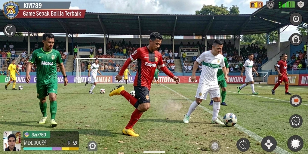 Tampilan gameplay seru dalam <strong>KM789</strong> saat mencetak gol di lapangan.