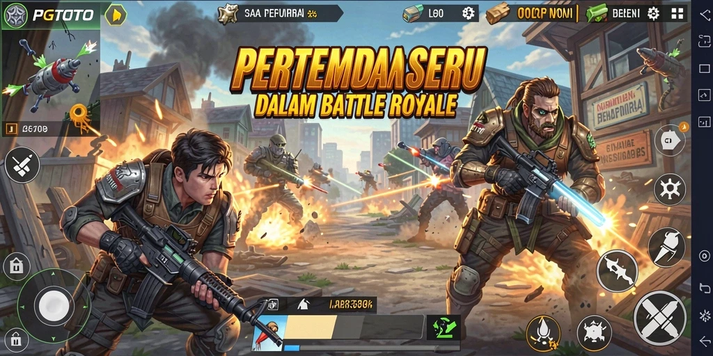 Tangkapan layar gameplay PGTOTO, menampilkan aksi seru dalam pertempuran Battle Royale.