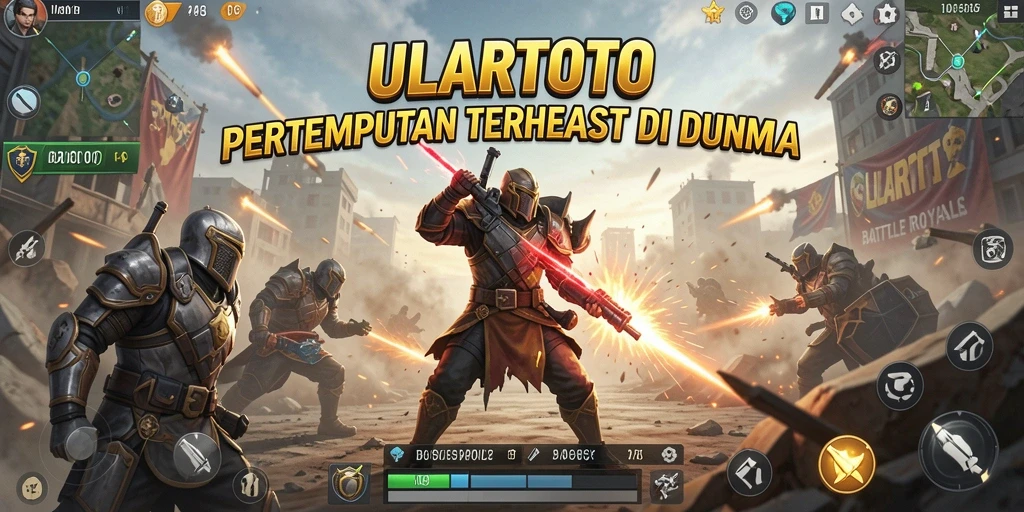 Tampilan penuh aksi dari gameplay ULARTOTO di medan tempur Battle Royale.